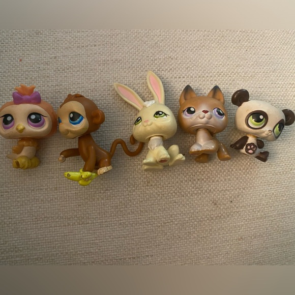 Littlest Pet Shop Animal Figures - Brown, Cream, Pink - Picture 1 of 3